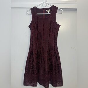 Belair Paris Burgundy Lace Dress